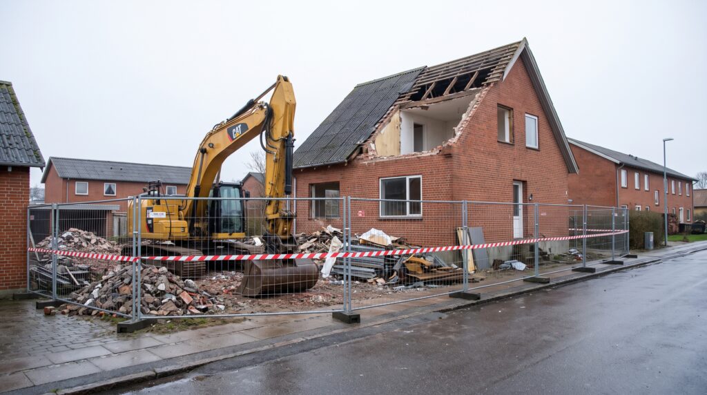 Nedrivning af hus i Silkeborg