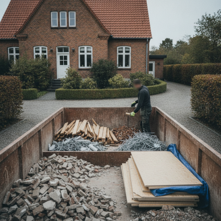 Byggeaffald: sortering, container og bortskaffelse