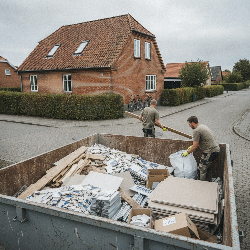 entreprenør, byggeaffald, affaldssortering, container, storskrald, genbrugsplads, farligt affald, pcb, asbest, anmeldelse, priser, tilbud, udendørs, renovering, nedrivning, parcelhus, mursten, tagsten, fliser, gips, træ, byggeplads, hus, bolig, håndværker