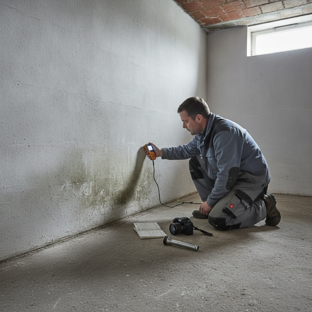 fugtsagkyndig, fugtanalyse, fugttjek, fugtmåling, skimmelmistanke, vandskade, rapport, dokumentation, pris, tilbud, indendørs, kælder, villa, parcelhus, murværk, betonvæg, fugtpletter, saltudblomstring, fugtmåler, professionel, inspektion, renovering, hus, bolig, håndværker