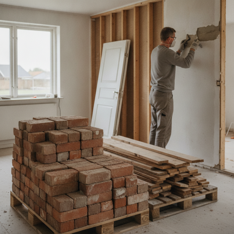 Genbrug af byggematerialer ved nedrivning og renovering: Hvad må du, og hvor starter du?