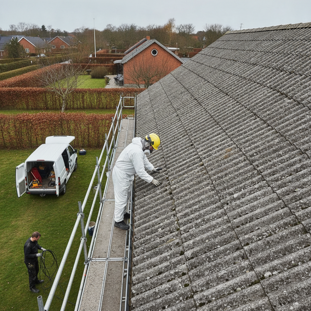 tagdækker, solceller, solcellemontage, eternittag, asbest, asbesttag, taginspektion, stillads, sikkerhed, udendørs, parcelhus, dansk forstad, bølgeeternit, fibercement, tagkonstruktion, elinstallatør, forberedelse, renovering, vedligeholdelse, professionel, pris, tilbud, hus, bolig, håndværker
