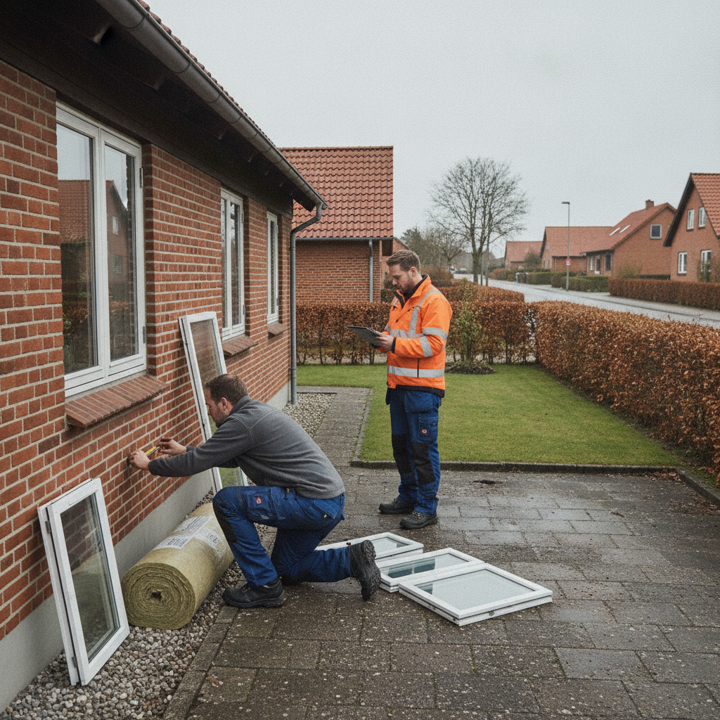 bygningsrådgiver, energirenovering, renovering, nedrivning, vurdering, stop-go-kriterier, udendørs, parcelhus, dansk parcelhus, mursten, røde tagsten, vinduer, tæthed, blowerdoor-test, isolering, klimaskærm, byggesag, tilstandsrapport, fugt, byggeplads, professionel, forstad, hus, bolig, håndværker