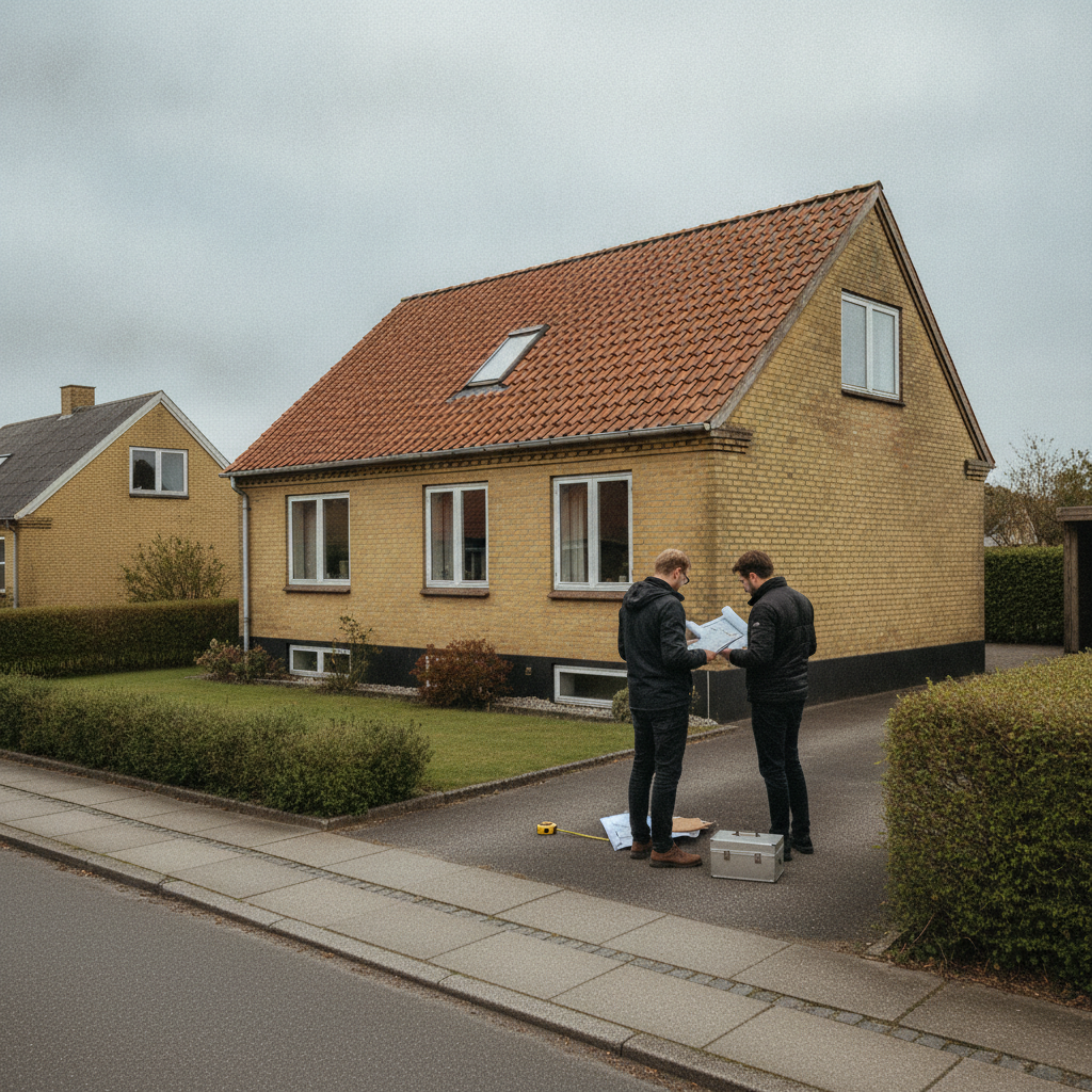 byggesagkyndig, renovering, nedrivning, nybyg, beslutningsguide, totaløkonomi, vurdering af hus, udendørs, parcelhus, 70er hus, mursten, tegltag, byggetegninger, rådgivning, byggemøde, forstad, dansk villavej, vedligeholdelse, fugt, skader, budget, pris, tilbud, hus, bolig, håndværker