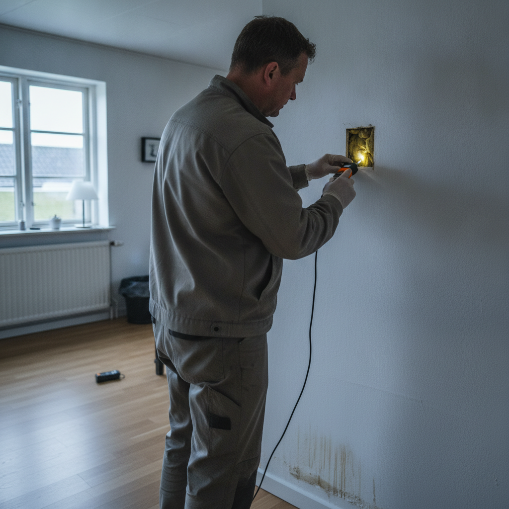 byggesagkyndig, skimmelsvamp, skjult skimmel, fugtmåling, skimmeltest, væg, gipsvæg, isolering, indervæg, indendørs, parcelhus, dansk hjem, indeklima, muglugt, vandskade, bygningsundersøgelse, rapport, dokumentation, renovering, sanering, professionel, vedligeholdelse, hus, bolig, håndværker