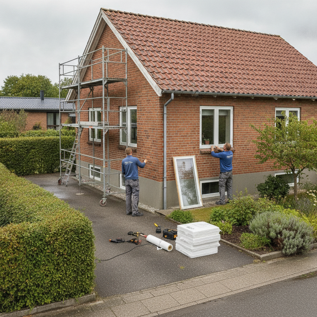 tømrer, energirenovering, tilskud, energirenoveringspuljen, udendørs, parcelhus, vinduesudskiftning, nye vinduer, efterisolering, loftisolering, klimaskærm, mursten, tagsten, stillads, byggeplads, renovering, professionel, cvr-virksomhed, energimærke, boligforbedring, tilbud, pris, hus, bolig, håndværker